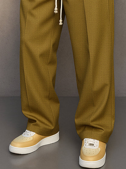 Herrenweite Stoffhose mit Kordelzug | Stylische Übergangshose für Alltag & Smart-Casual