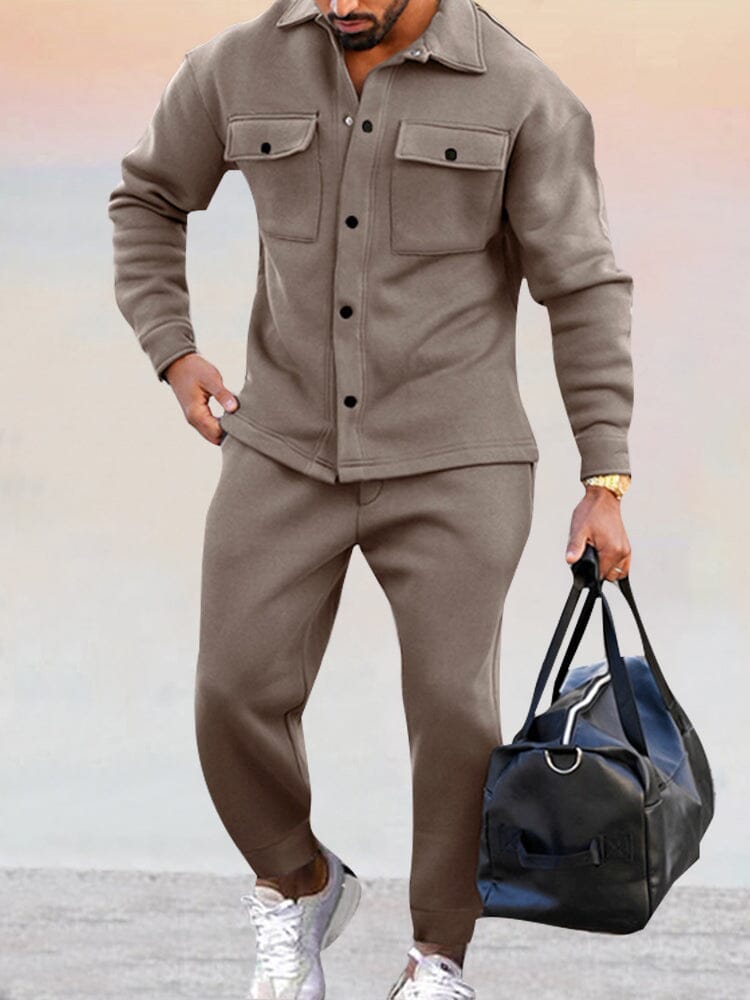 Herren Trainingsanzug mit Hemdoberteil | Moderner Freizeitanzug für Alltag & Smart-Casual