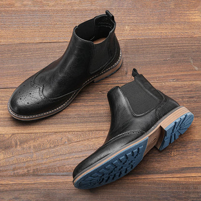 Overton | Herren Chelsea Ankle Boots mit Brogue Style & Zeitlosem Design