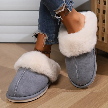 Serelith | Damen Plüsch Hausschuhe Mules mit weichem Futter & gemütlichem Komfort