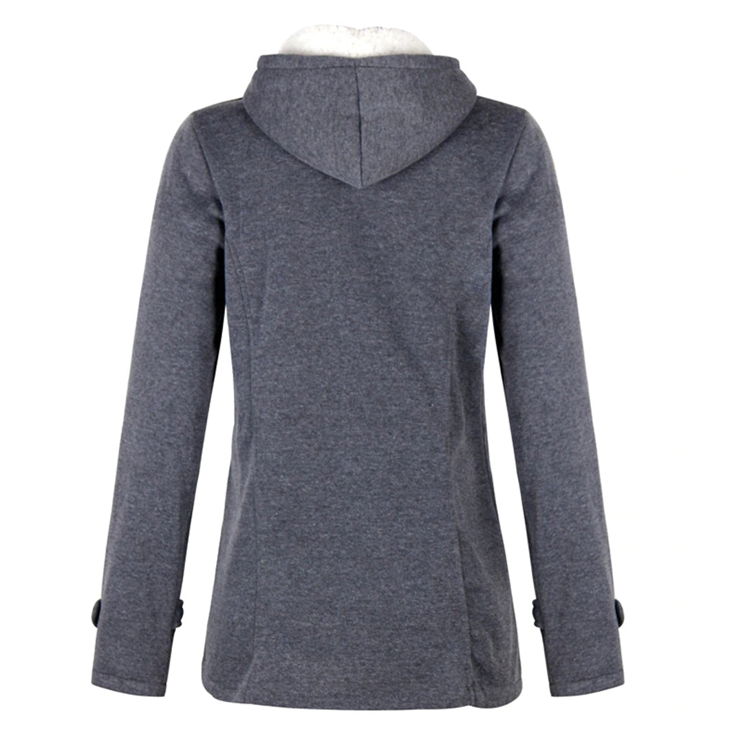 Adelwynne | Damen Wintermantel Lang mit Kapuze, Warmes Fleece-Futter & Eleganter Schnitt