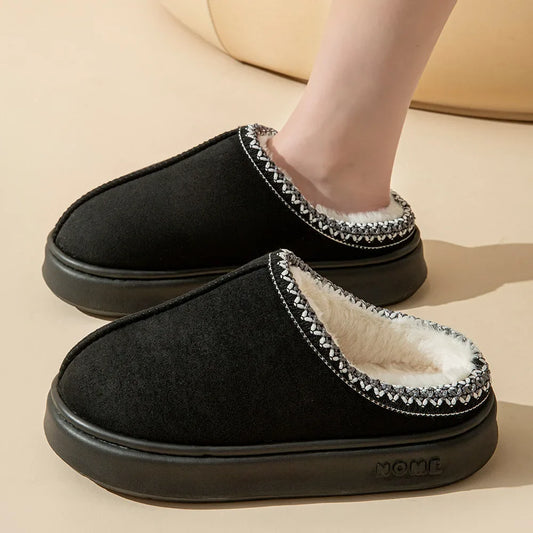 Seraphina-Rose | Damen Winter Hausschuhe Mules mit weichem Futter & Anti-Rutsch Sohle