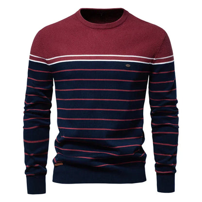Maritimer Herrenpullover mit Streifenmuster | Klassisch & bequem für Alltag & Freizeit