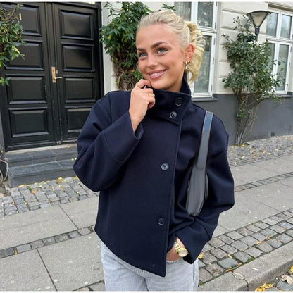 Damen Kurzjacke mit Stehkragen | Elegant & Minimalistisch
