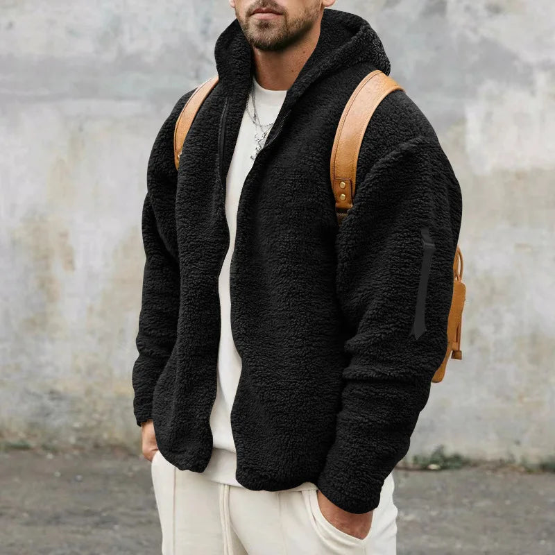 Herren Fleece Winterhoodie | Warme Polar-Sweatjacke mit Kapuze für Outdoor & Alltag
