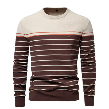 Maritimer Herrenpullover mit Streifenmuster | Klassisch & bequem für Alltag & Freizeit