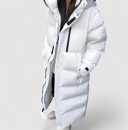 Damen Langer Schwarzer Wasserdichter Puffer Parka | Kapuze & Wärmende Isolierung