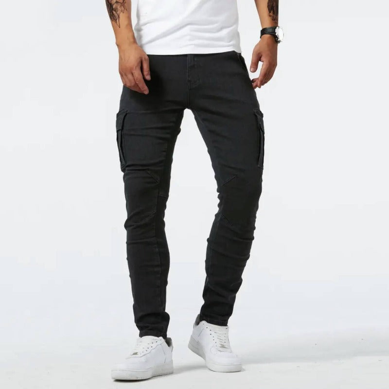 Schmal geschnittene Cargo-Jeans – Modern, Funktional & Komfortabel