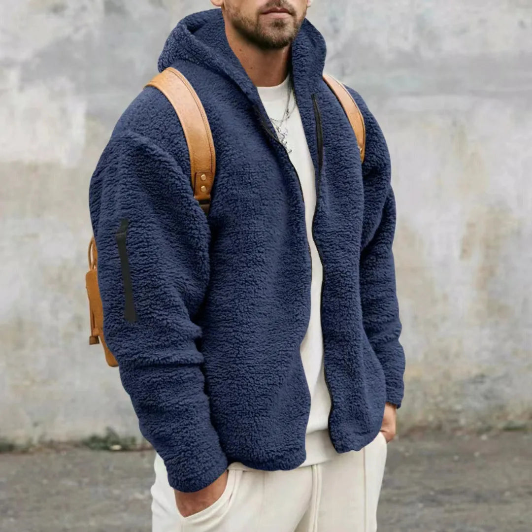Herren Fleece Winterhoodie | Warme Polar-Sweatjacke mit Kapuze für Outdoor & Alltag
