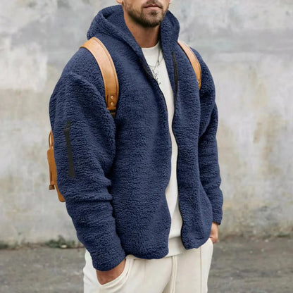 Herren Fleece Winterhoodie | Warme Polar-Sweatjacke mit Kapuze für Outdoor & Alltag