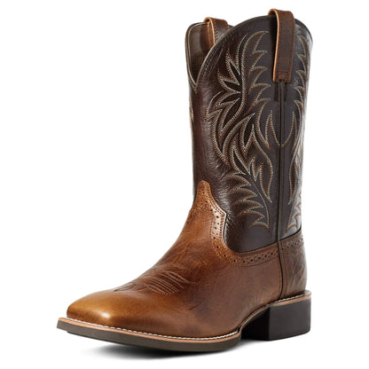Milford | Herren Western Cowboy Boots mit Stickerei, Mittelhoch & Square Toe Design