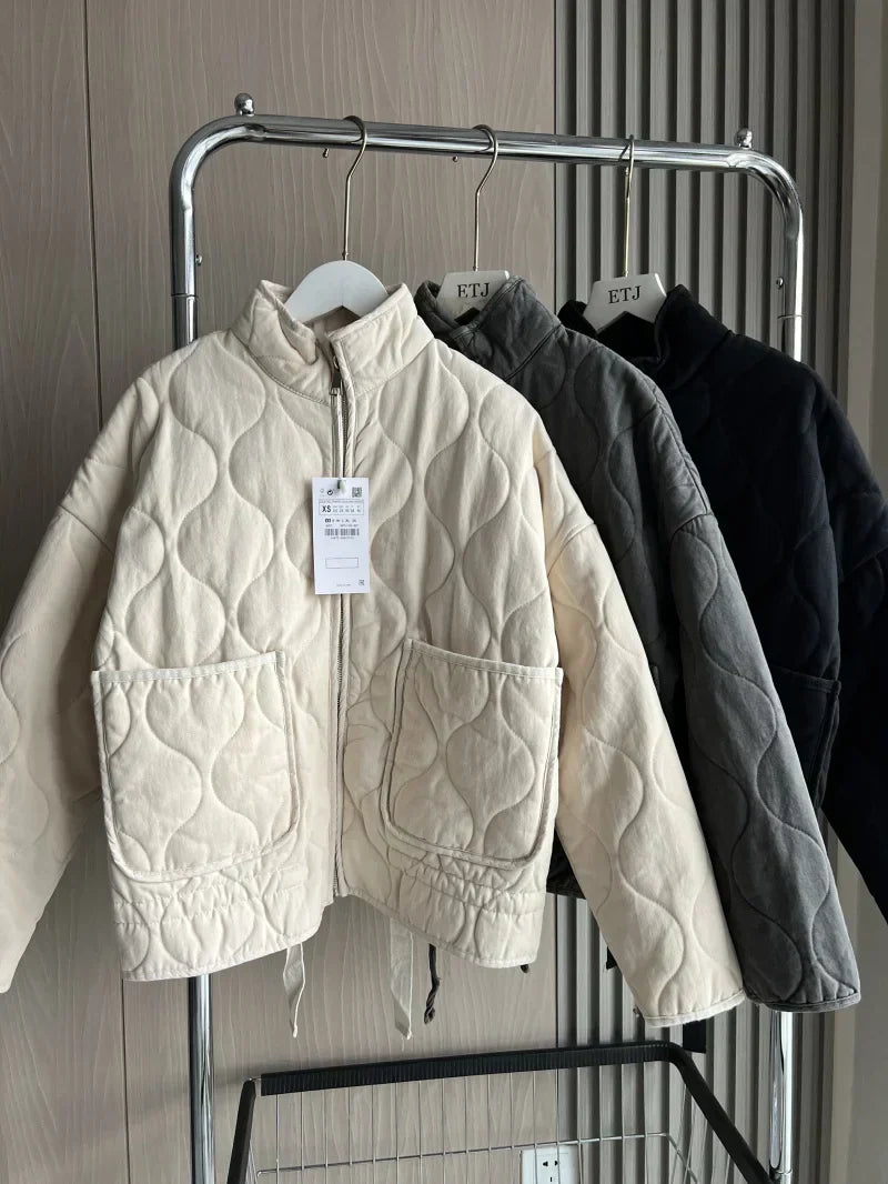 Kuschelige Winterjacke Damen | Stylische Übergangsjacke mit praktischen Taschen