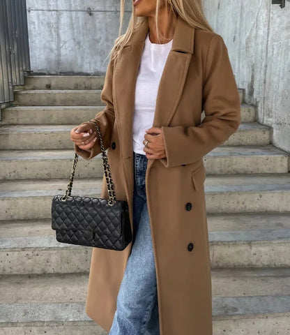 Klassischer Taillierter Damen Mantel mit Bindegürtel – Eleganz & Figurbetonung