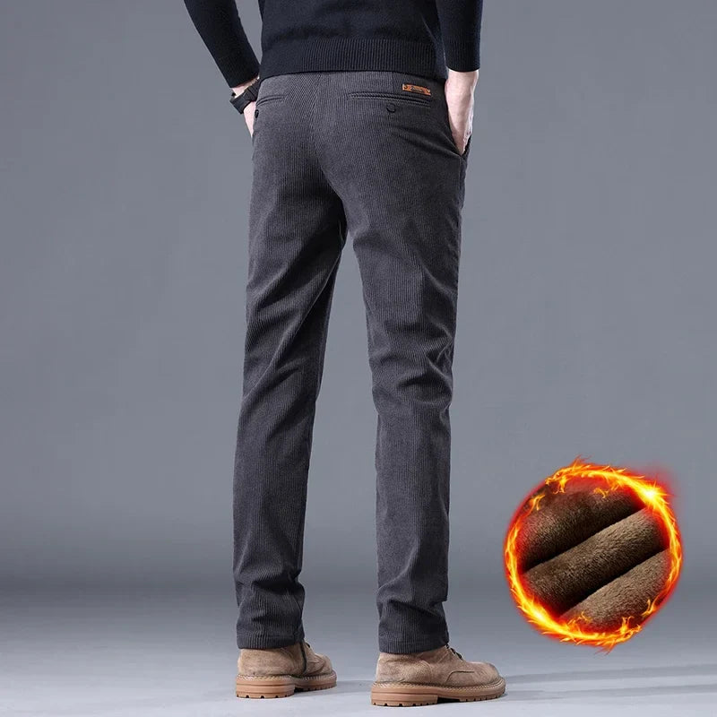 Elmsley | Herren Cordhose mit Fleecefutter Slim Straight Fit, Warm & Elegant
