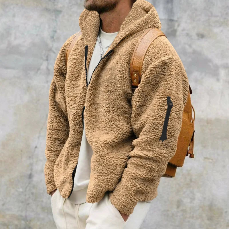 Herren Fleece Winterhoodie | Warme Polar-Sweatjacke mit Kapuze für Outdoor & Alltag