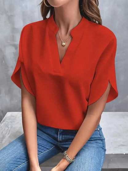 V-Ausschnitt Bluse – Zeitlose Eleganz & Femininer Komfort