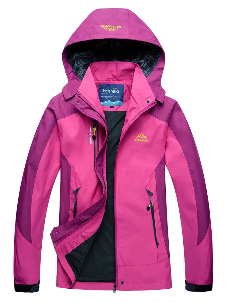 Perrine | Damen Windbreaker Jacke wasserdicht mit Kapuze & sportlichem Design