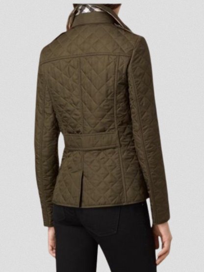Gestepfte Damen Übergangsjacke mit Taillenriegel | Modern & Figurschmeichelnd