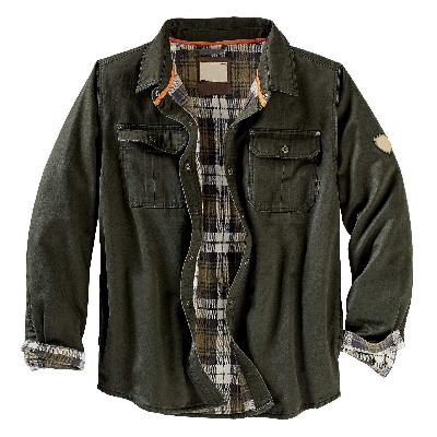 Wachsjacke Bomberstil Herren | Lässige Hemdjacke mit warmem Flanellfutter
