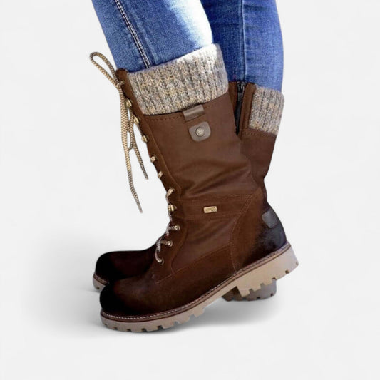 Robuste Damen Schnürstiefel mit Warmem Innenabschluss – Komfortabel, Wintertauglich & Urban