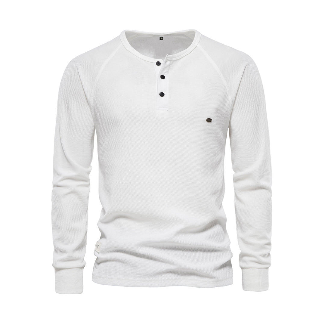 Herren Henley Langarmshirt mit Knopfleiste | Lässig, Atmungsaktiv & Vielseitig