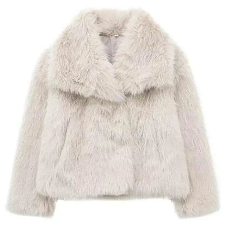 Luxuriöse Kurze Damen Kunstfelljacke – Kuschelweich, Stylisch & Trendbewusst