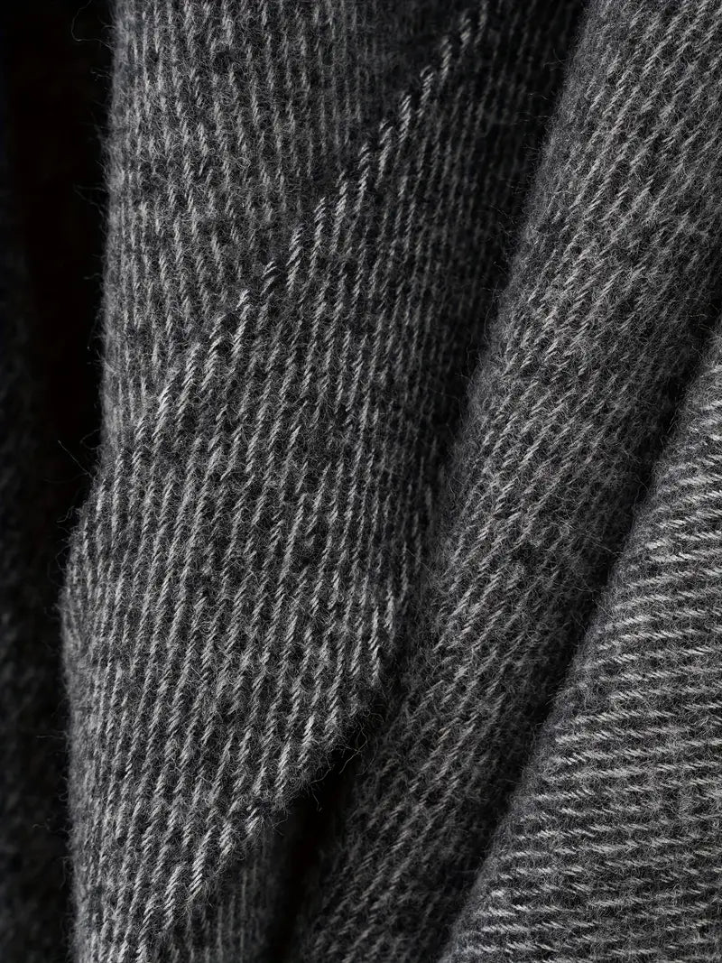 Wynlisse | Damen Asymmetrical Drape Shawl | Oversized Wrap mit Taillengürtel für Herbst & Winter