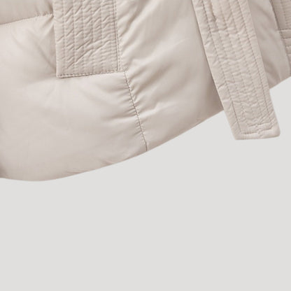 Yarlinda | Damen Steppjacke mit Kapuze – Gefütterter Wintermantel mit Taillengürtel