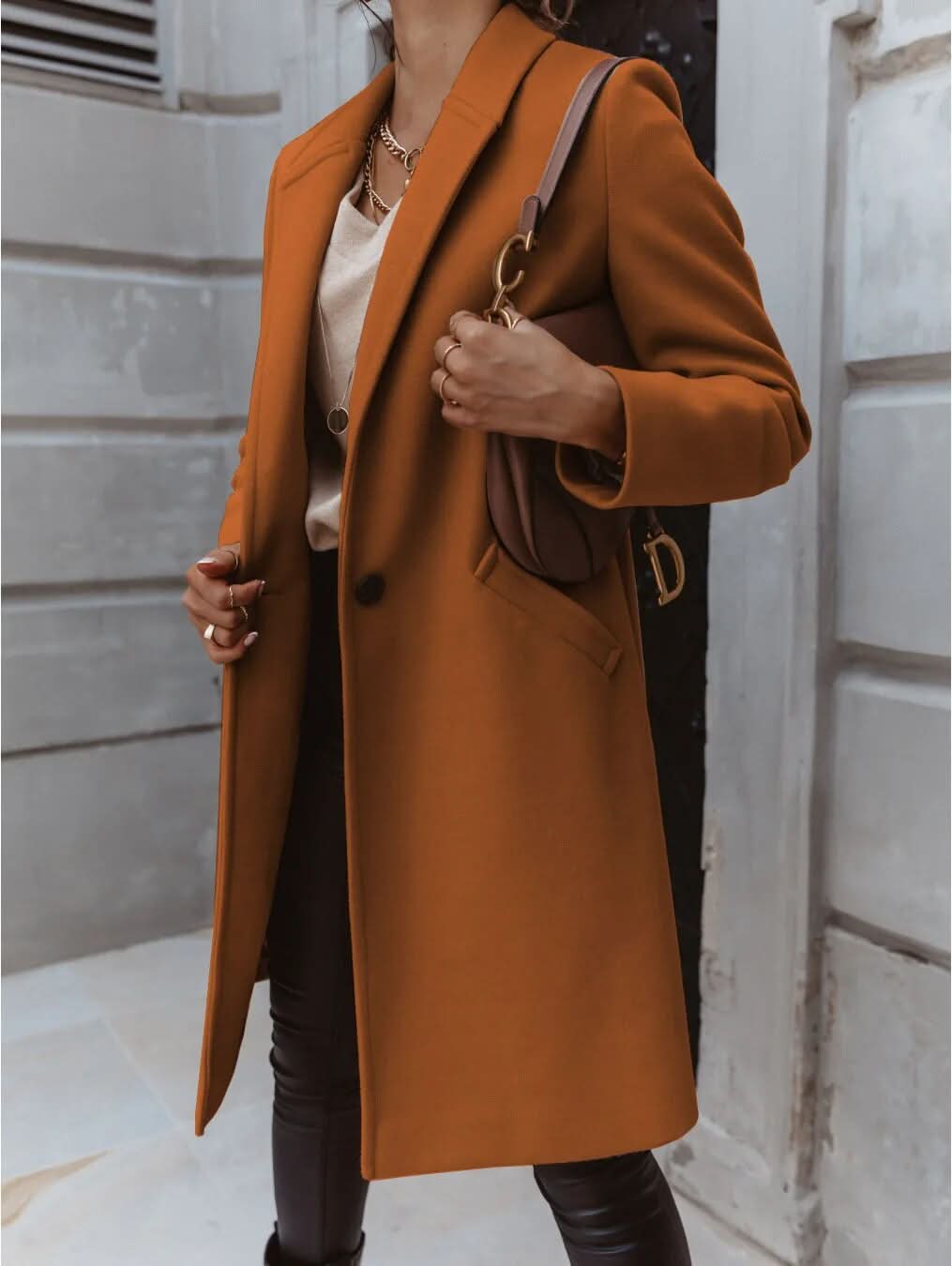 Wiveline | Eleganter Damen Long Tailored Coat | Strukturiertes Design für stilvolles Layering