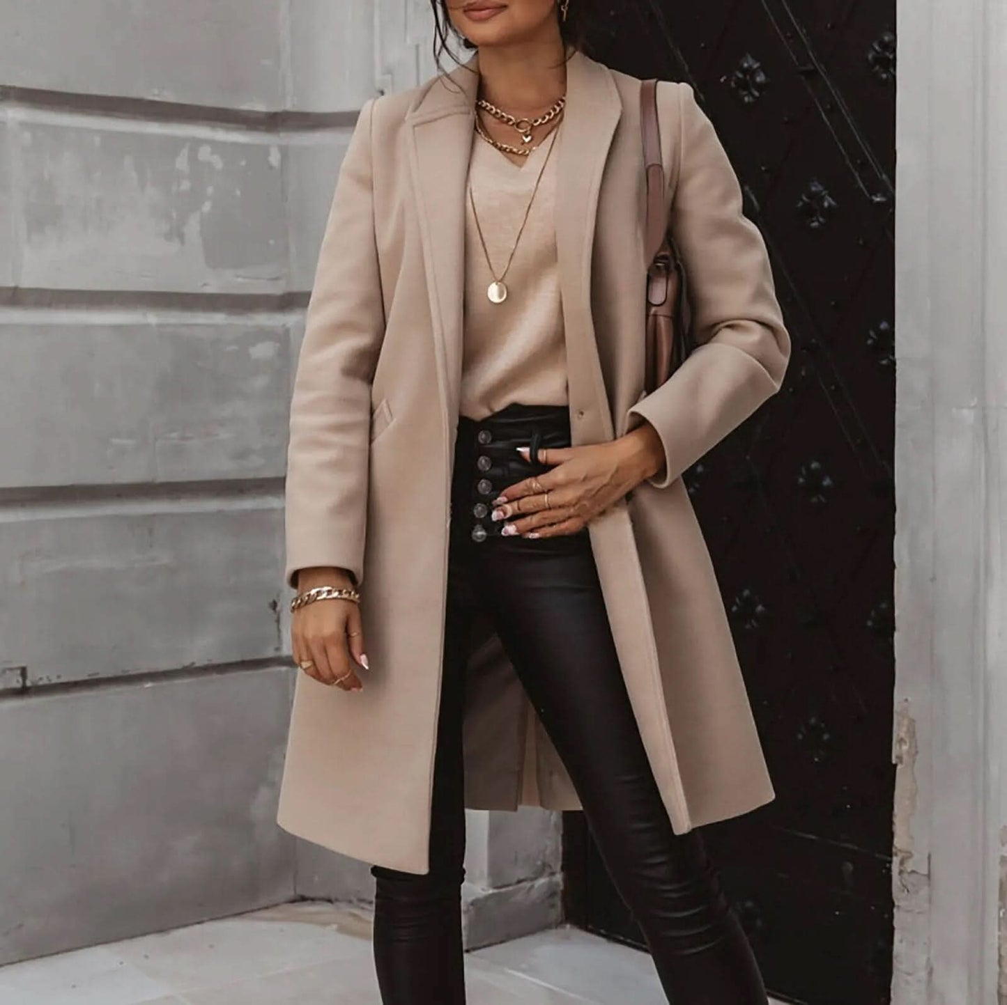 Wiveline | Eleganter Damen Long Tailored Coat | Strukturiertes Design für stilvolles Layering