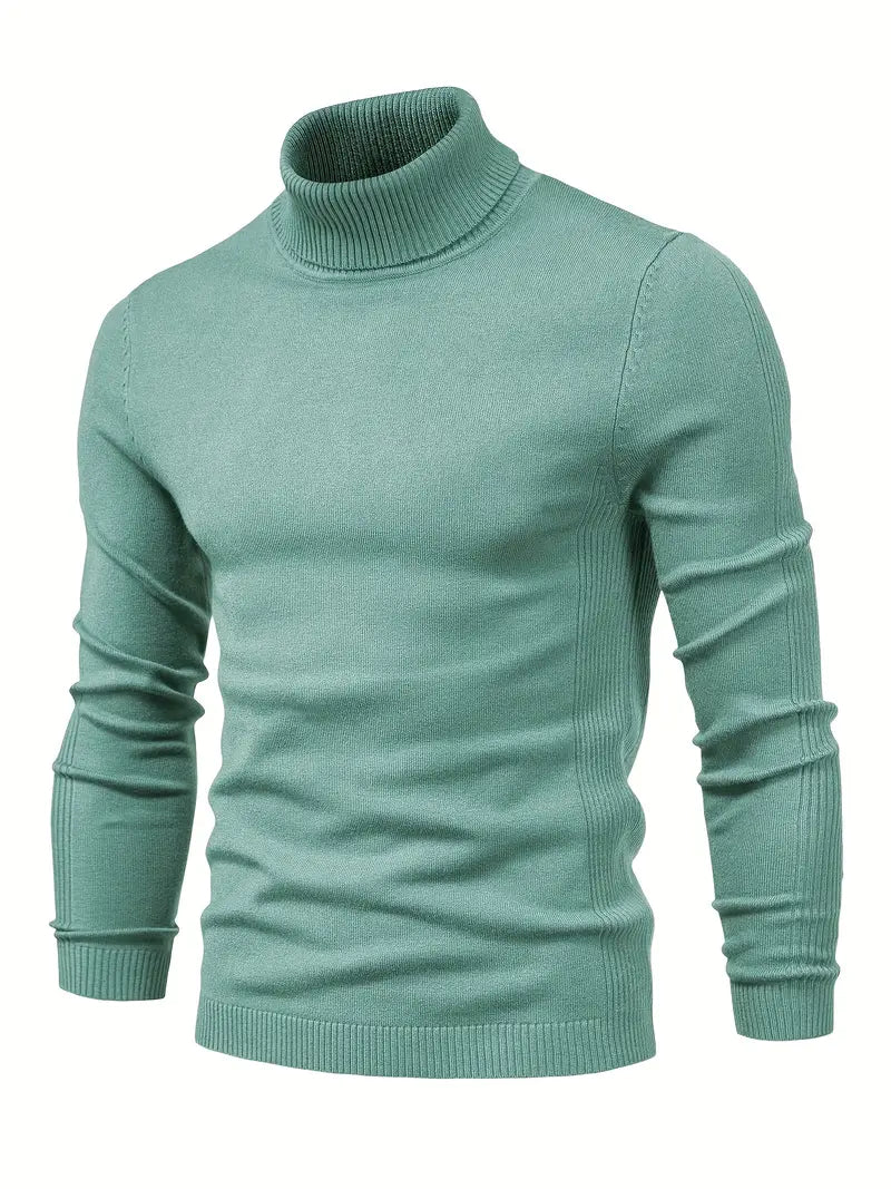 Clemaria | Herren Rollkragenpullover Slim Fit, Langarm Strick für Smart Casual Look