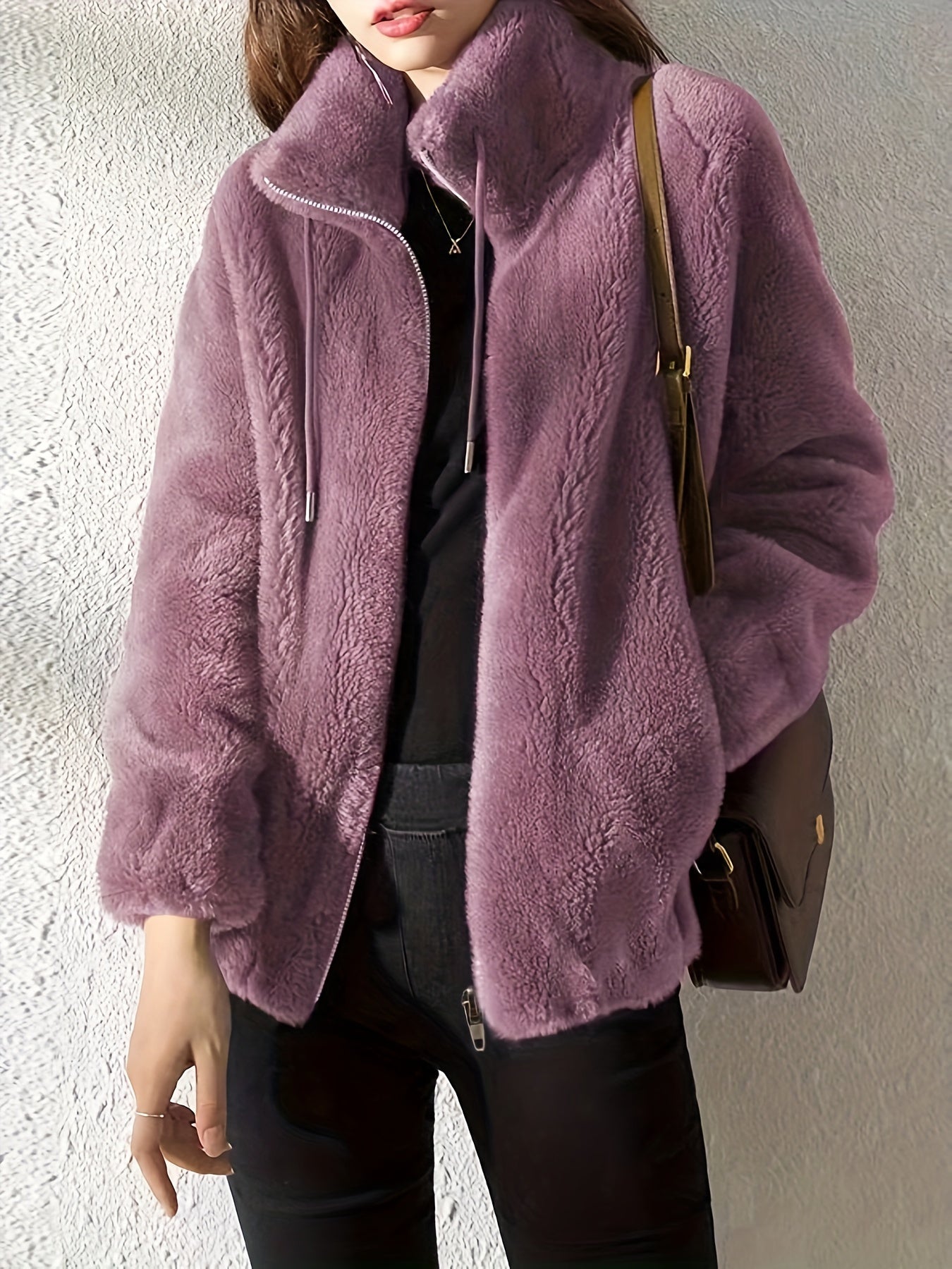Flauschige Damenjacke | Kunstpelz & Stehkragen für Stilvolle Winterlooks