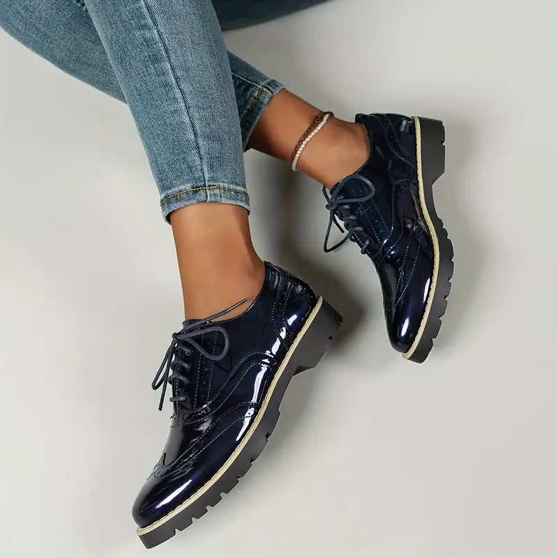 Novessa | Damen Schnürschuhe, Glänzend & Stilvoll für elegante Outfits