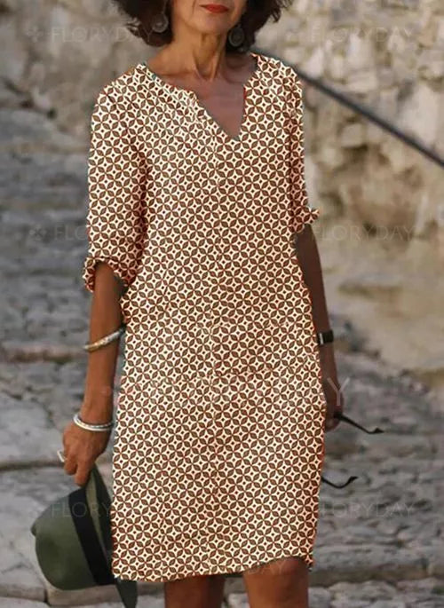 Leichtes Sommerkleid mit Allover-Muster – Zeitlos, Komfortabel & Vielseitig