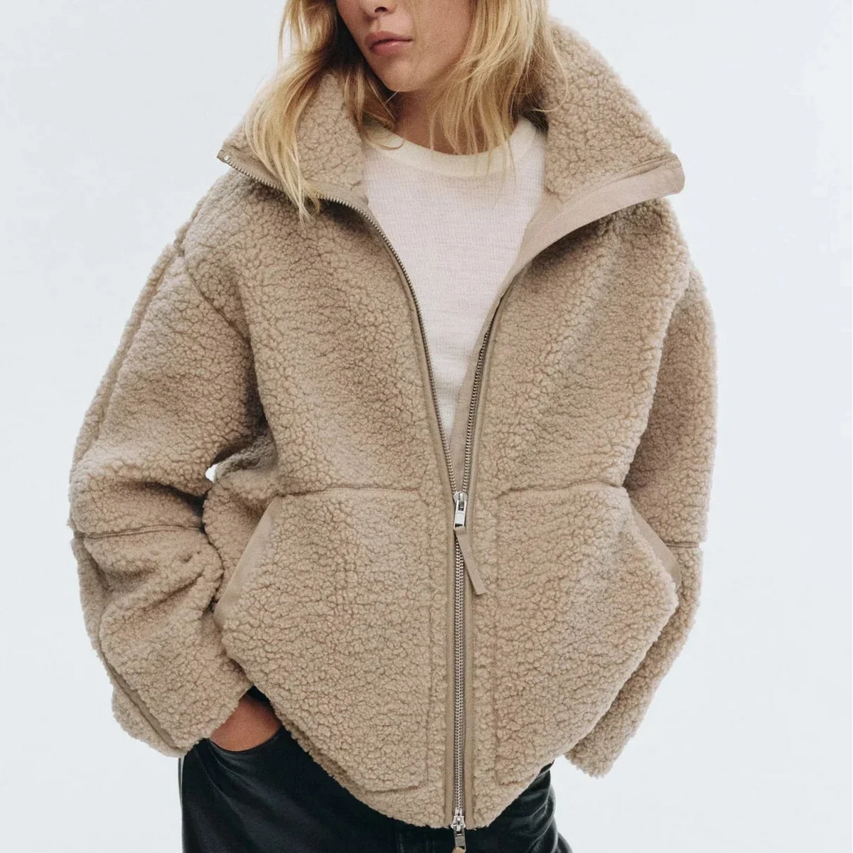 Damen Jacke | Leichte Übergangsjacke in Beige für vielseitige Alltagslooks