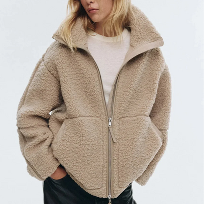 Damen Jacke | Leichte Übergangsjacke in Beige für vielseitige Alltagslooks