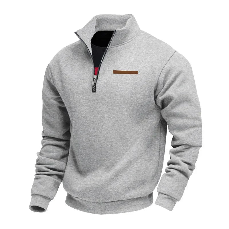 Herren Sport Sweatshirt mit Reißverschluss & Stehkragen | Warme Funktionsjacke für Alltag & Training