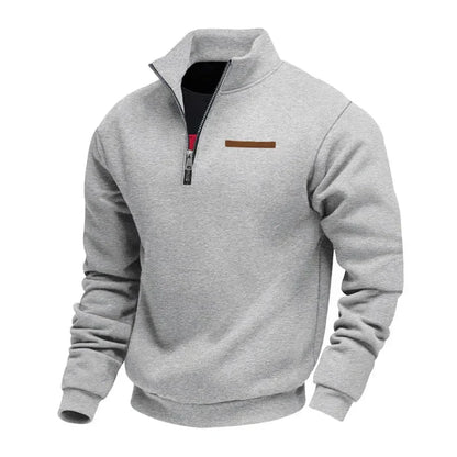 Herren Sport Sweatshirt mit Reißverschluss & Stehkragen | Warme Funktionsjacke für Alltag & Training
