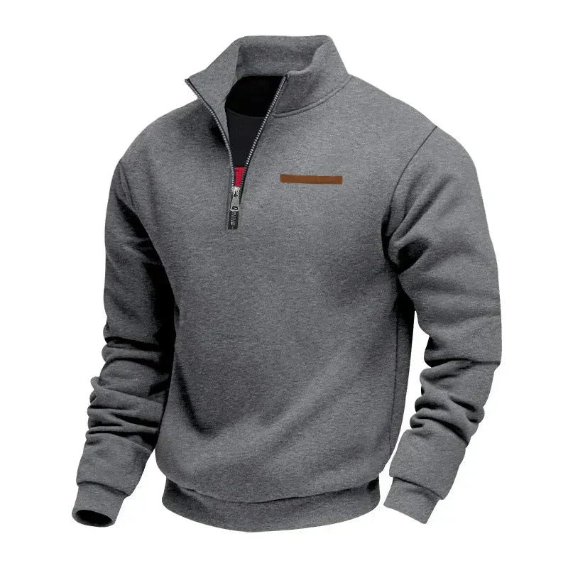 Herren Sport Sweatshirt mit Reißverschluss & Stehkragen | Warme Funktionsjacke für Alltag & Training