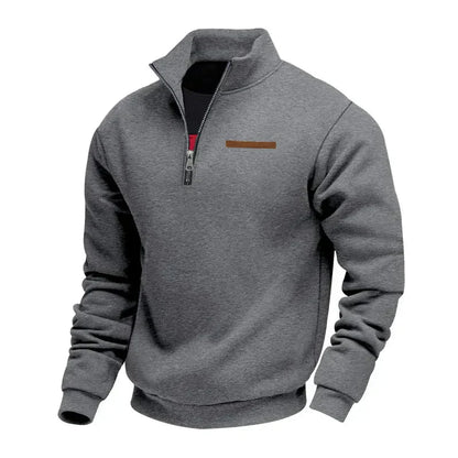 Herren Sport Sweatshirt mit Reißverschluss & Stehkragen | Warme Funktionsjacke für Alltag & Training