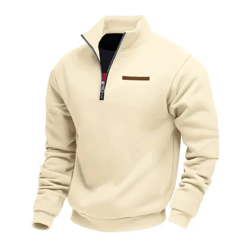 Herren Sport Sweatshirt mit Reißverschluss & Stehkragen | Warme Funktionsjacke für Alltag & Training