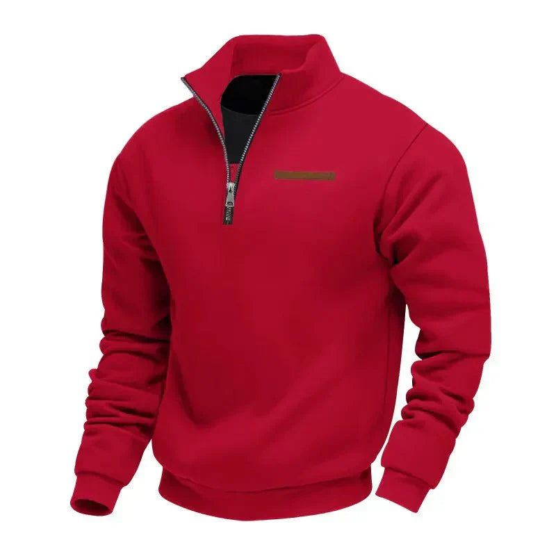 Herren Sport Sweatshirt mit Reißverschluss & Stehkragen | Warme Funktionsjacke für Alltag & Training