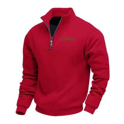 Herren Sport Sweatshirt mit Reißverschluss & Stehkragen | Warme Funktionsjacke für Alltag & Training