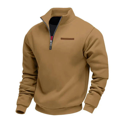Herren Sport Sweatshirt mit Reißverschluss & Stehkragen | Warme Funktionsjacke für Alltag & Training