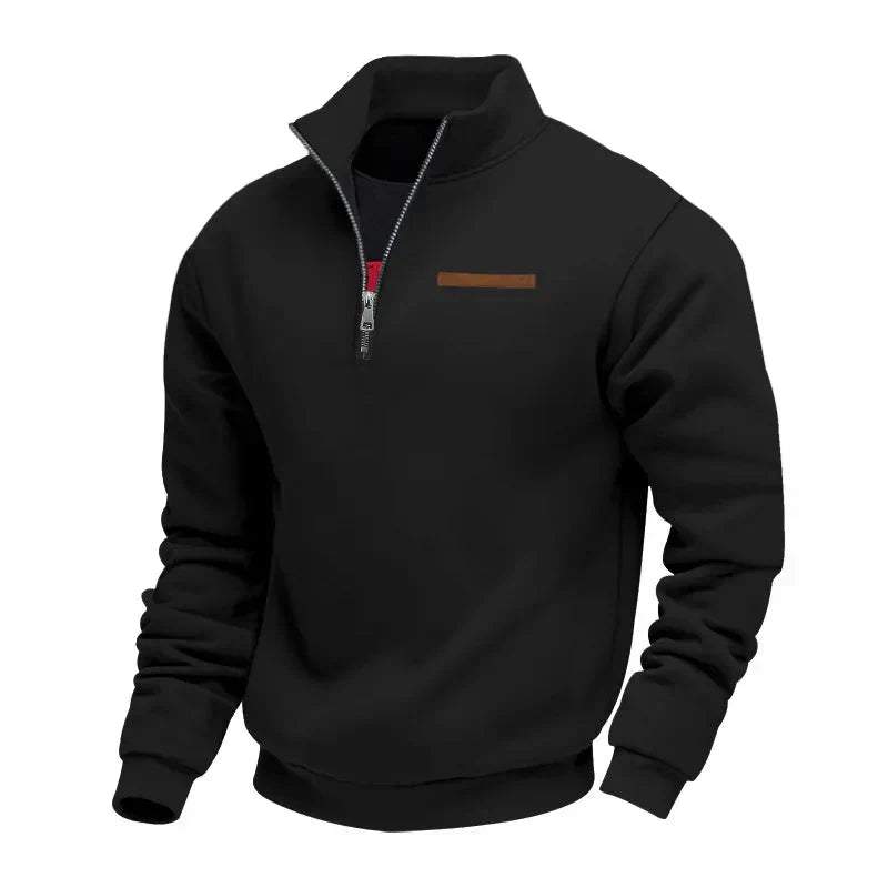 Herren Sport Sweatshirt mit Reißverschluss & Stehkragen | Warme Funktionsjacke für Alltag & Training
