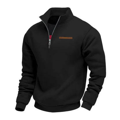 Herren Sport Sweatshirt mit Reißverschluss & Stehkragen | Warme Funktionsjacke für Alltag & Training