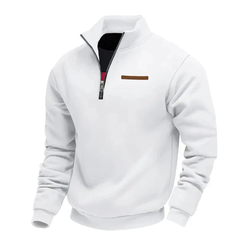 Herren Sport Sweatshirt mit Reißverschluss & Stehkragen | Warme Funktionsjacke für Alltag & Training
