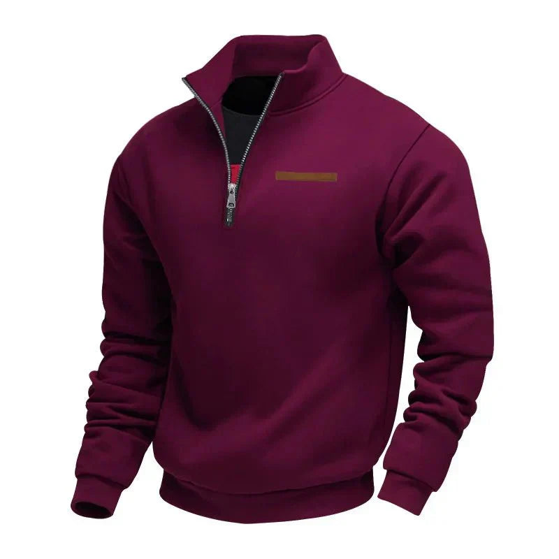 Herren Sport Sweatshirt mit Reißverschluss & Stehkragen | Warme Funktionsjacke für Alltag & Training