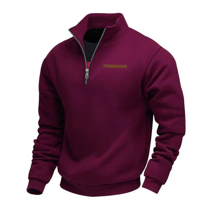 Herren Sport Sweatshirt mit Reißverschluss & Stehkragen | Warme Funktionsjacke für Alltag & Training
