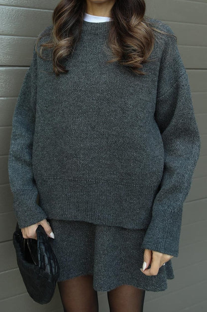 Damen Strick-Set aus Pullover & Minirock | Moderner Cozy-Look für Stil & Komfort